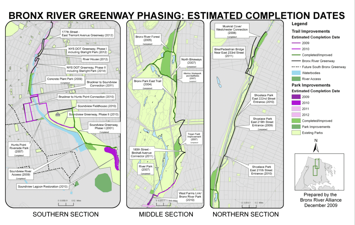 Bronx River Greenway Phasing Map
