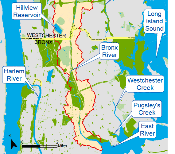 Bronx River Watershed Map