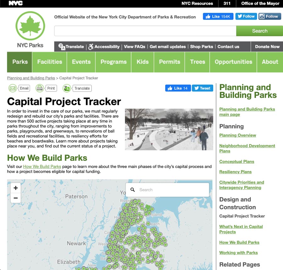 NYC Parks: Capital Project Tracker