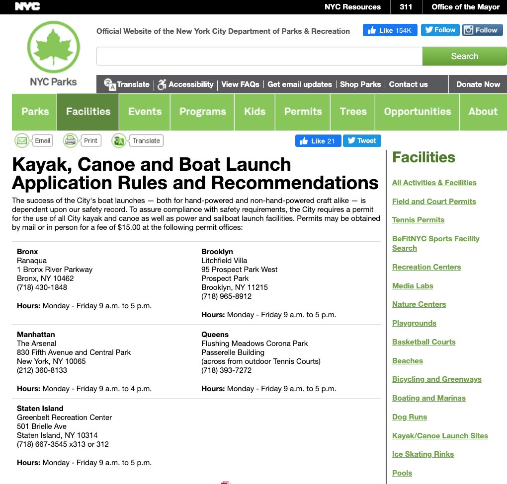 Kayak, Canoe and Boat Launch Application Rules and